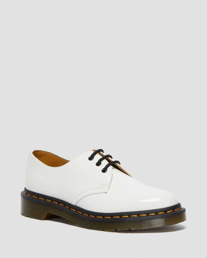 Dr Martens Oxfords Dame Hvite 1461 Patent Læder 8195PEITS